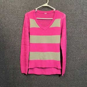 Purple and gray sweater